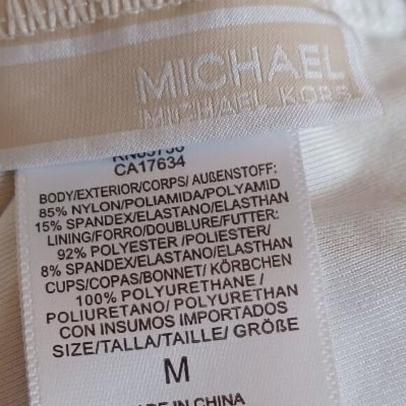 EUC MICHAEL Michael Kors Logo Striped Cropped Bikini Top Size Medium - Picture 6 of 7